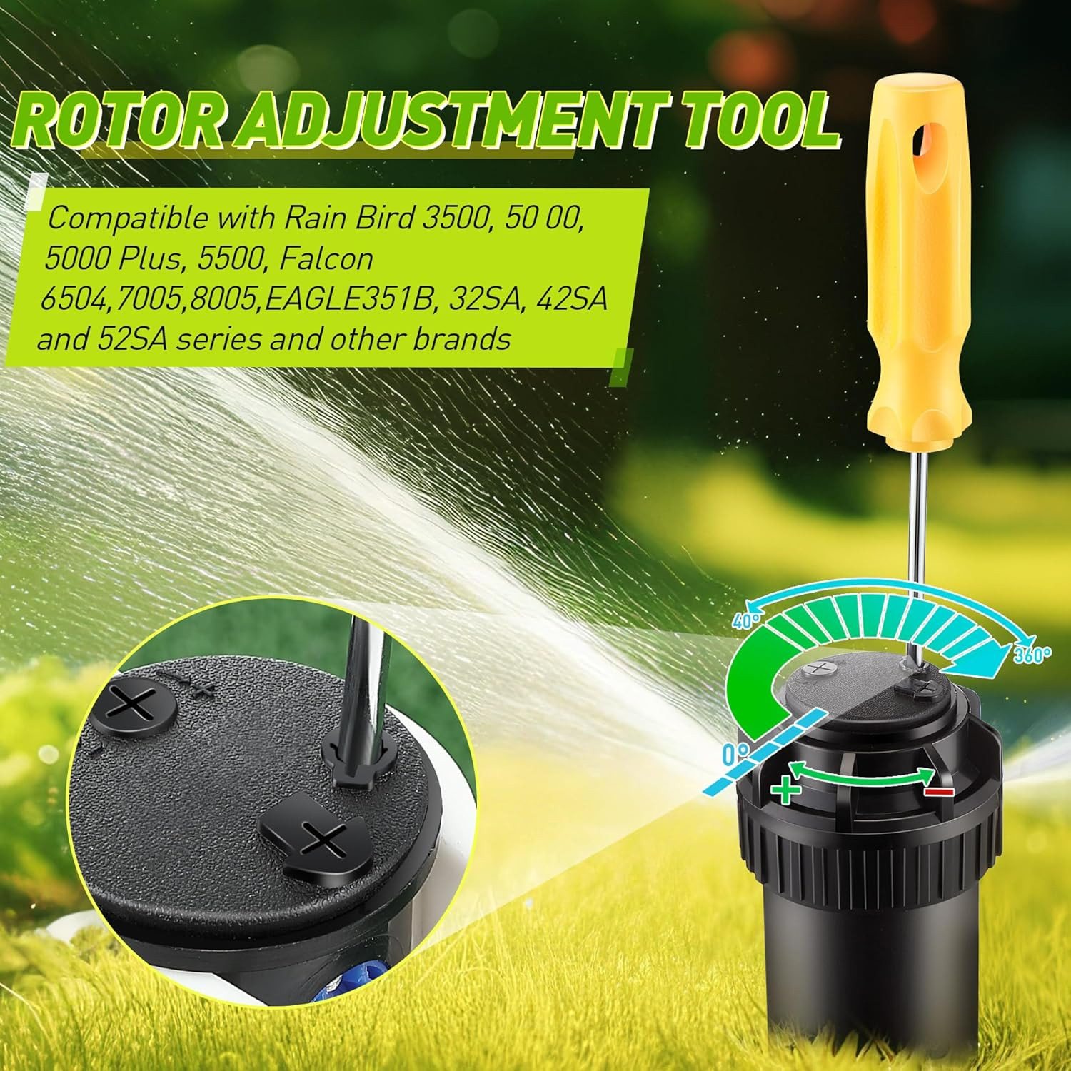 4Pack Sprinkler Key Adjustment Tool Rain Bird 5000 Hunter PGP Rotor Nozzle Wrenc
