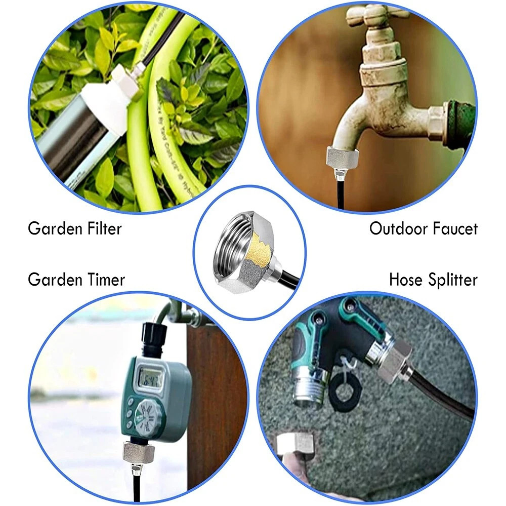 Misting Cooling System 98FT (30M) Misting Line + 30 Brass Mist Nozzles Garden US