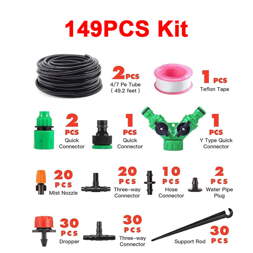 Auto Drip Irrigation System Garden Plant Self Watering Hose Micro Sprinkler Kit