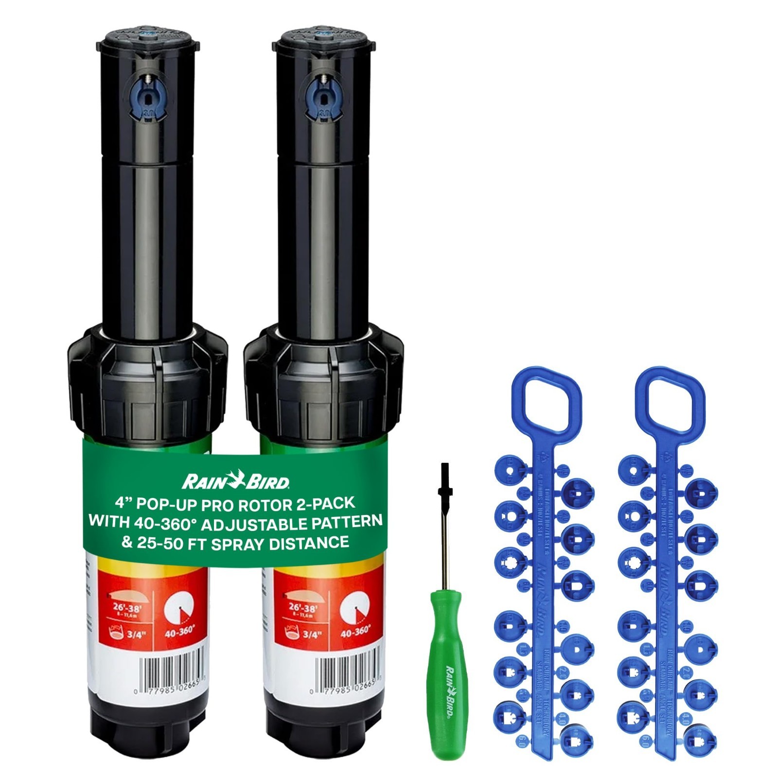 5000 Series Rotor Sprinkler Nozzle Set 2 Pack + Screwdriver Tool – 3/4″ Inlet, 4