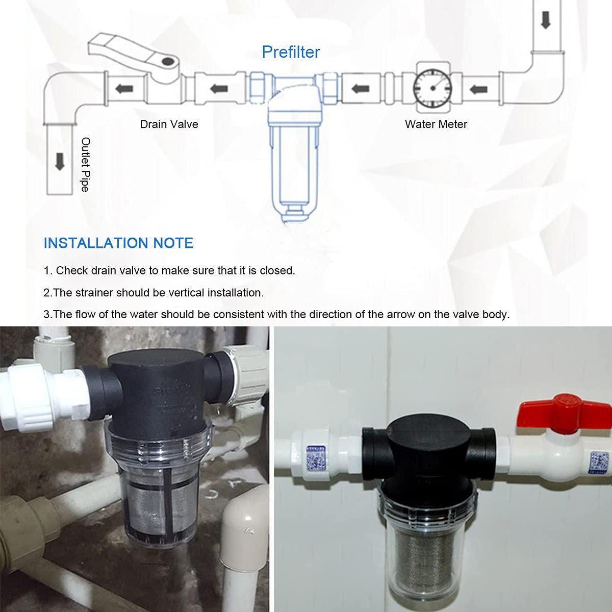 3/4″ Female NPT in-Line Strainer, Garden Hose Sediment Filter, with 100 Mesh …