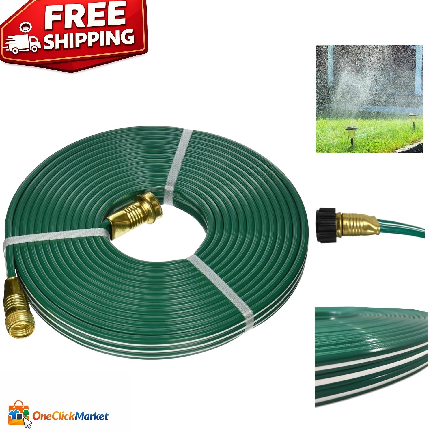 Versatile 25ft Green Sprinkler Hose – 7- Guarantee and Multiple Uses