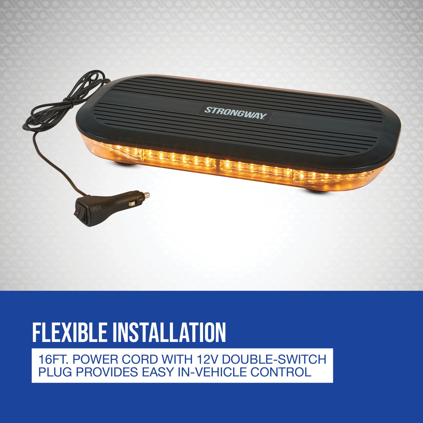 Strongway LED Warning Light Bar with Magnetic Base, 17in., 60 Watts, Clear Lens