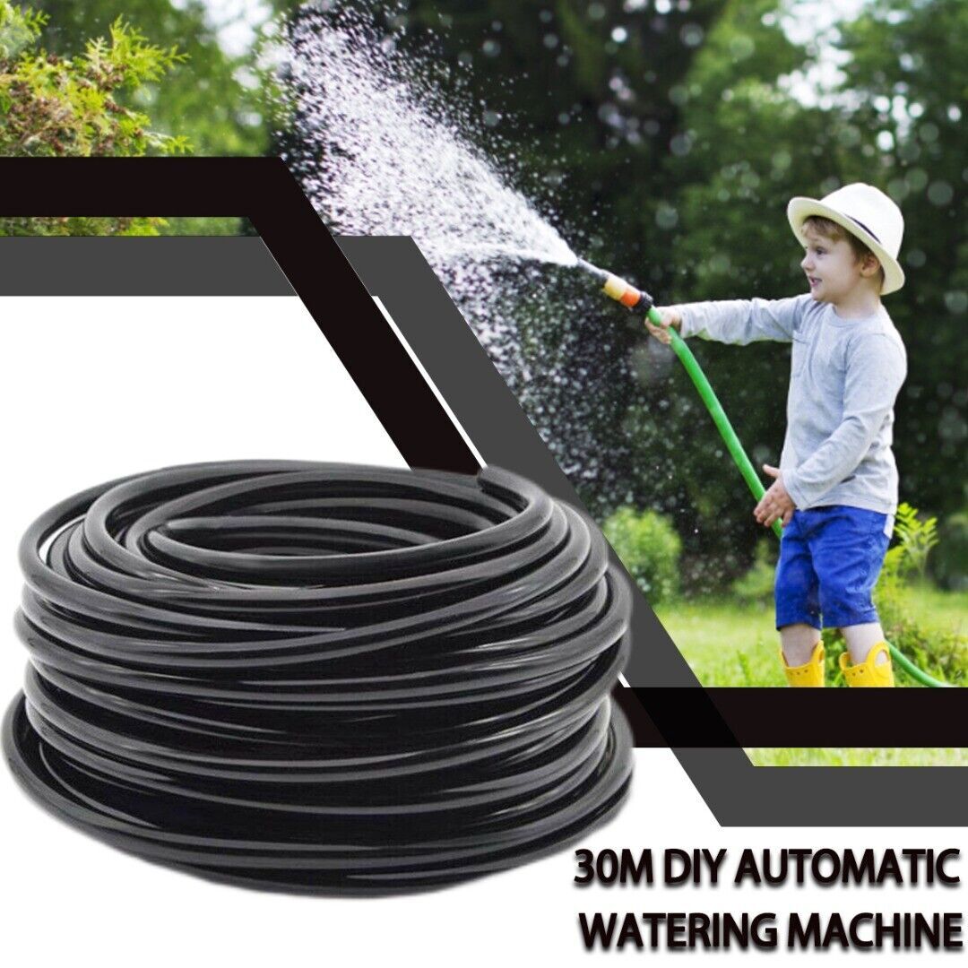 100ft Drip Irrigation System Garden Plant Self Watering Hose Micro Sprinkler Kit