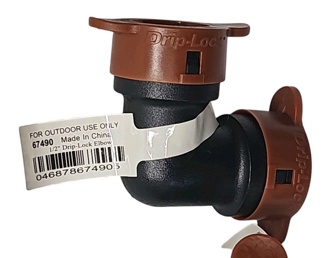 ORBIT 67490 1/2” Drip-Lock Irrigation Elbow Polyethylene Push-to-Fit – Lot Of 4