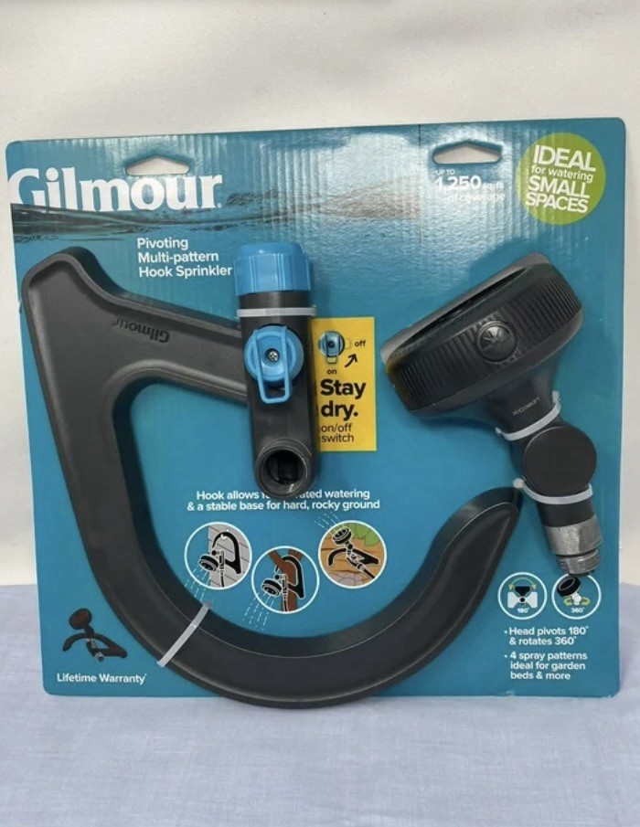 Gilmour Pivoting Multi-pattern Sprinkler Hook with on and off Switch