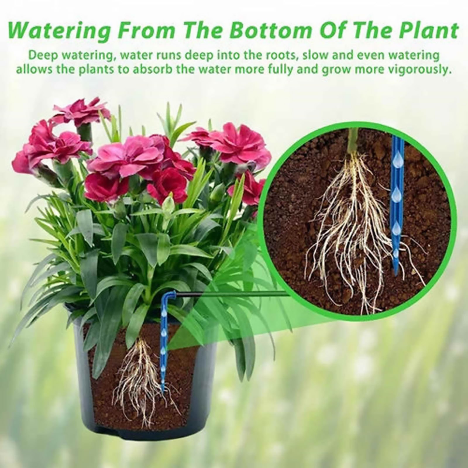 Indoor Plant Watering Kit with USB Cable and 8 Dripping Pipes Installation Tools