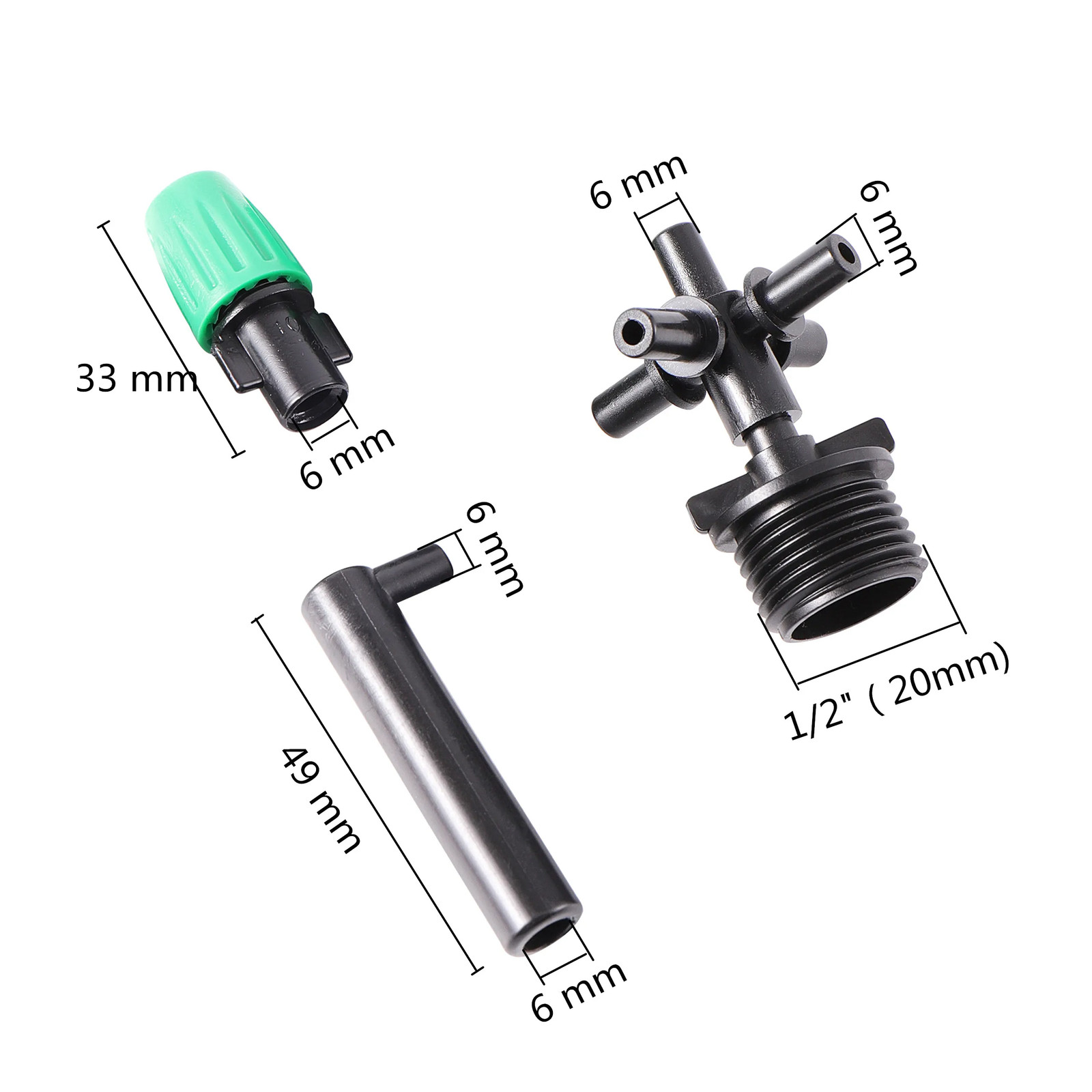 Garden Irrigation Misting System Watering Atomizing Sprayer 5-Way Wide Range Ato