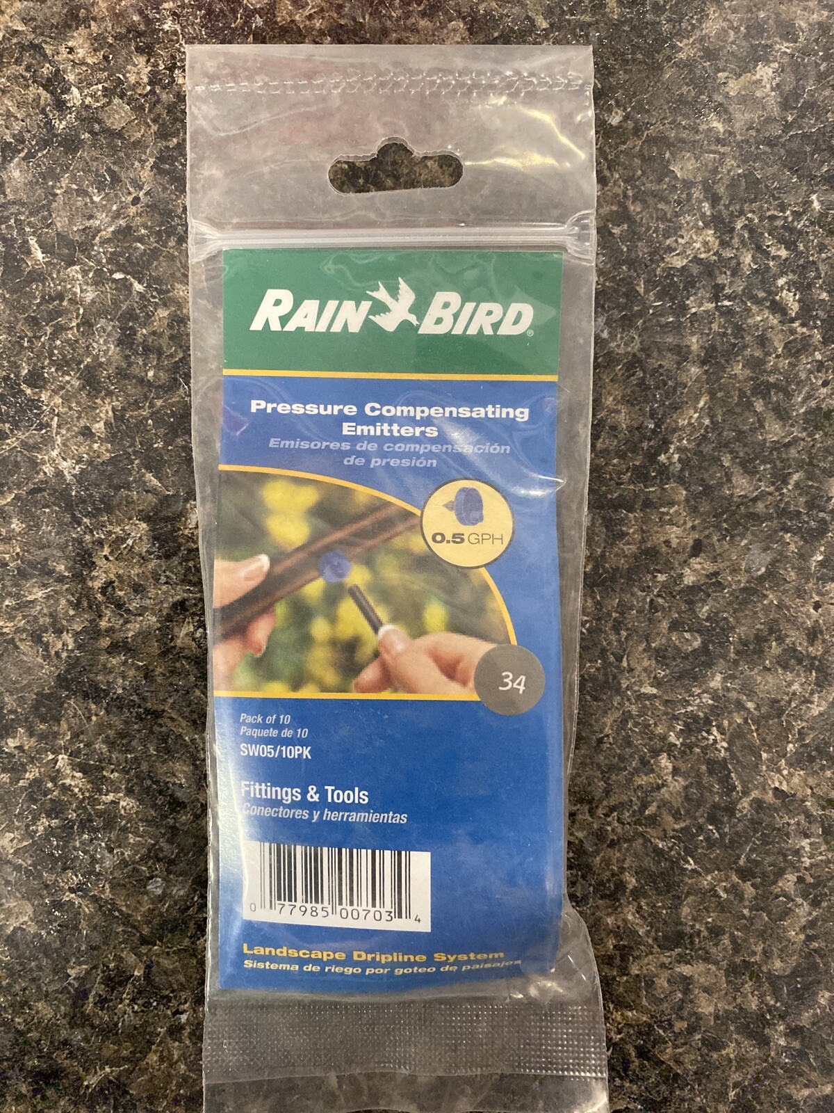 Rain Bird SW05-10PS 10-Pk 0.5 GPH Emitters, Landscape Dripline System -NEW