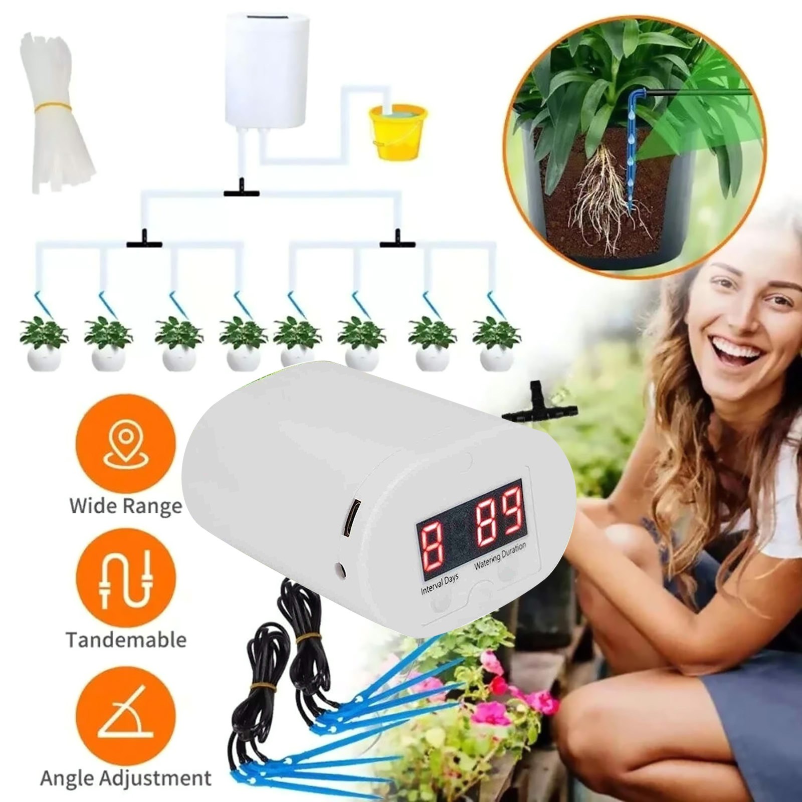 Automatic Drip Irrigation System with 1200ML/Min Flow Rate for Indoor Gardens