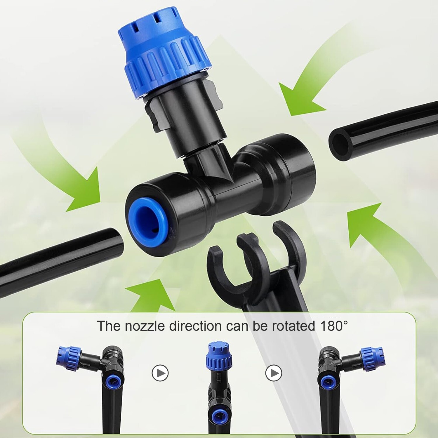 59′ Drip Irrigation Kit Quick Connector Garden Plant Hard Tubing Watering System