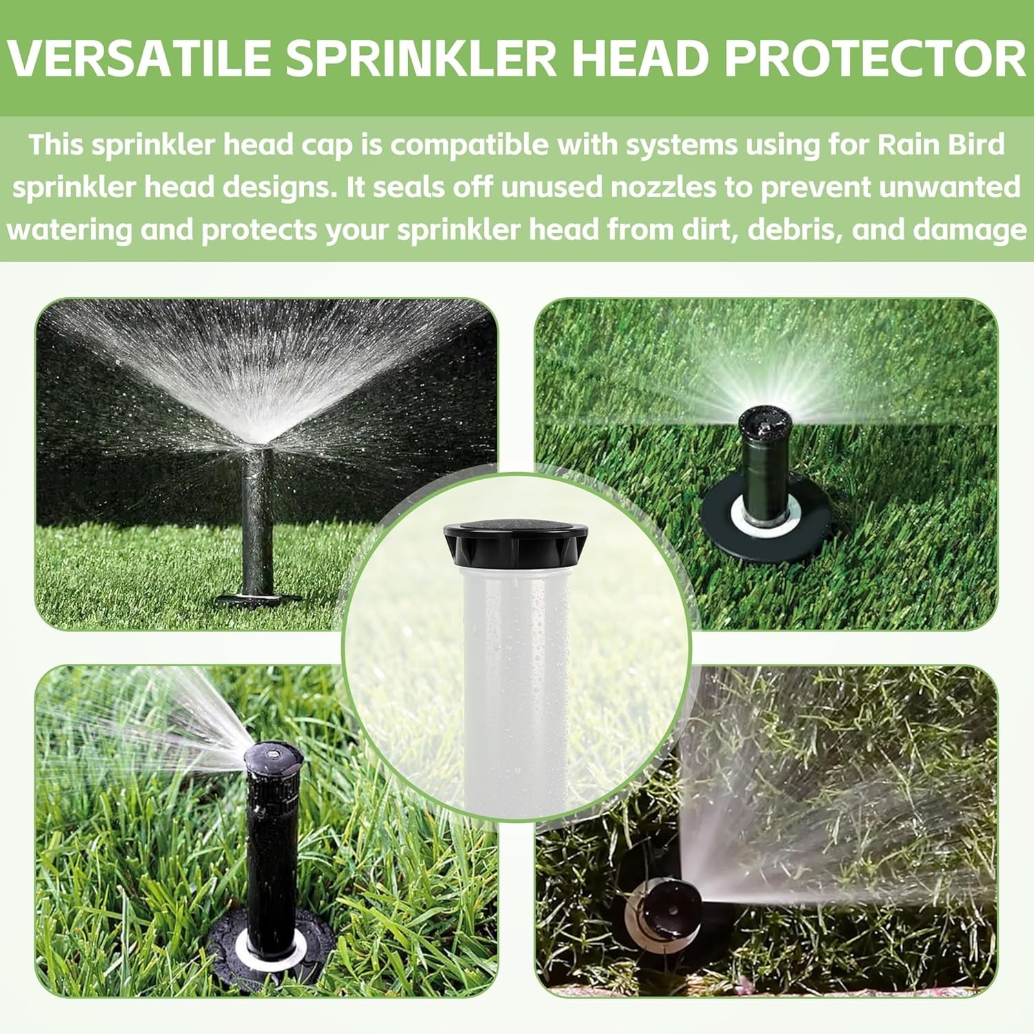 Sprinkler Head Caps for Rain Bird 1800 Series, Replacement 1800XC Model with O-R