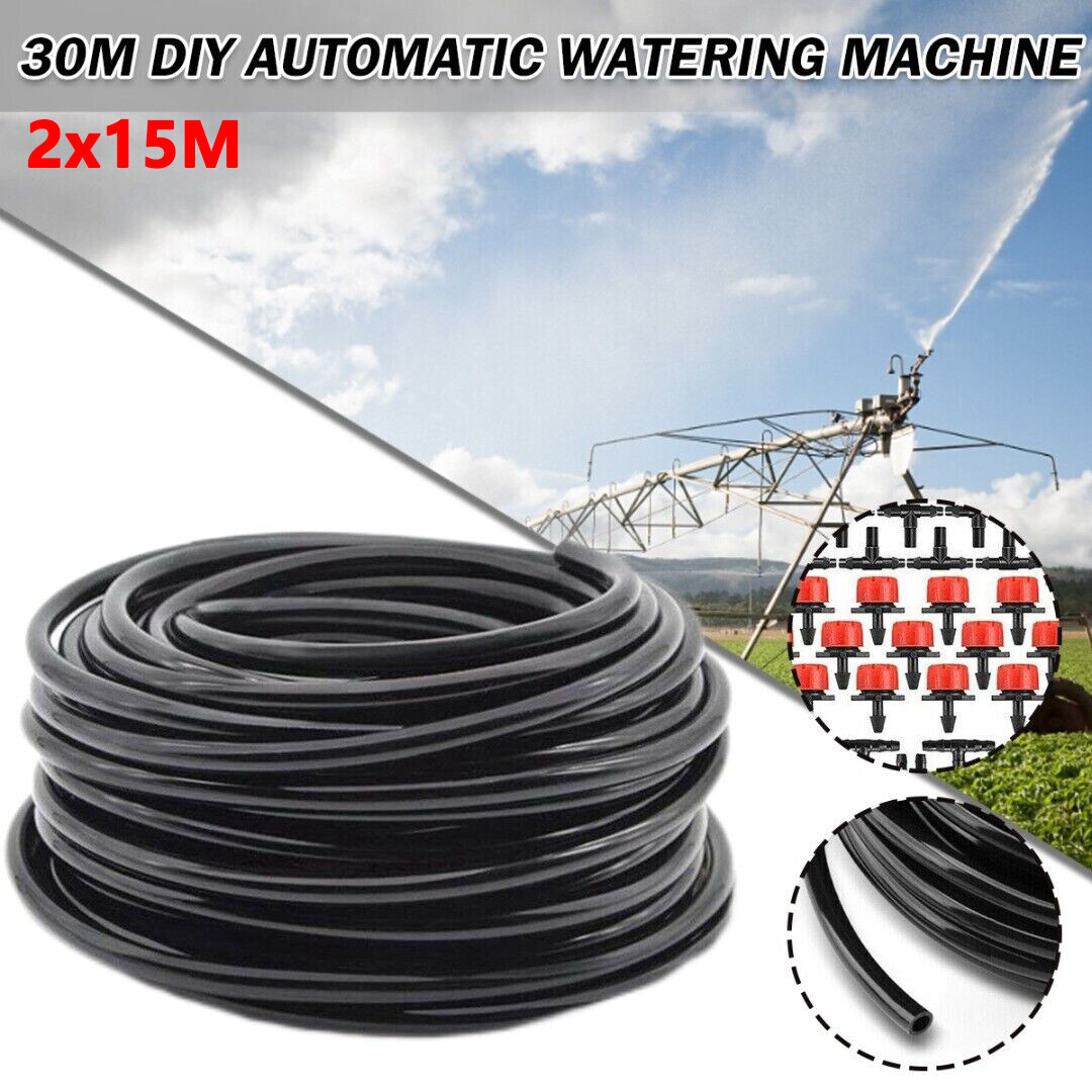 100ft Drip Irrigation System Garden Plant Self Watering Hose Micro Sprinkler Kit