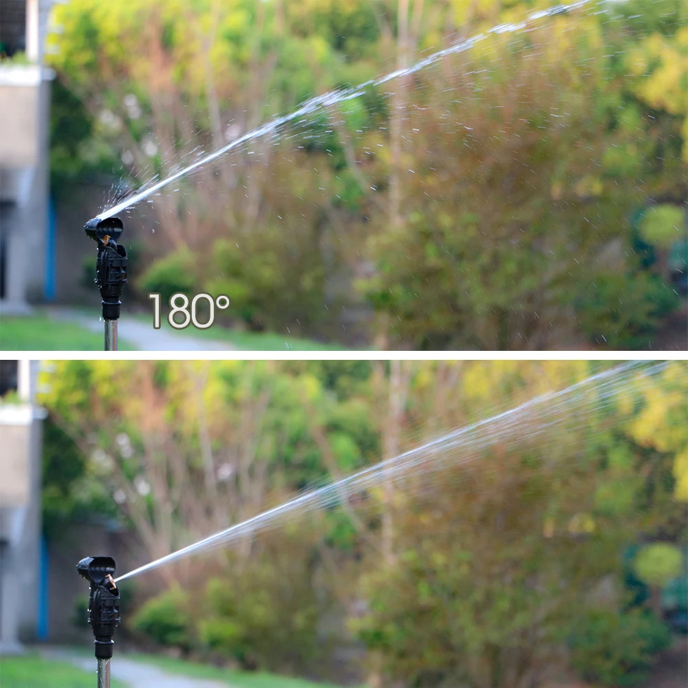 1Pcs Outdoor 1/2 “” 360° Black Rotating Automatic Sprinkler Garden Lawn Water Ir