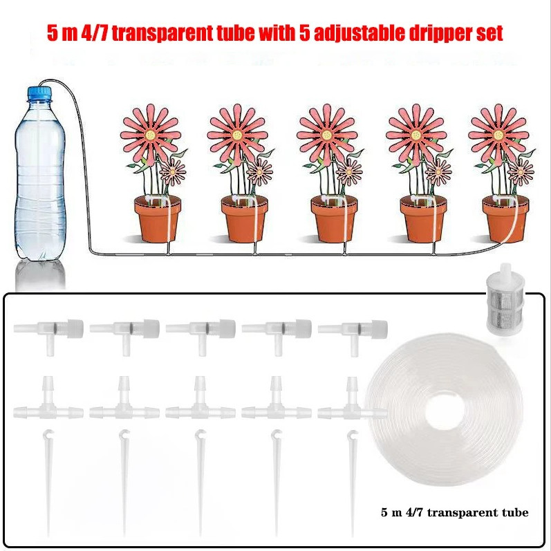 1 SET Garden Drip Irrigation Kit with Valve & Micro Dripper System – NEW