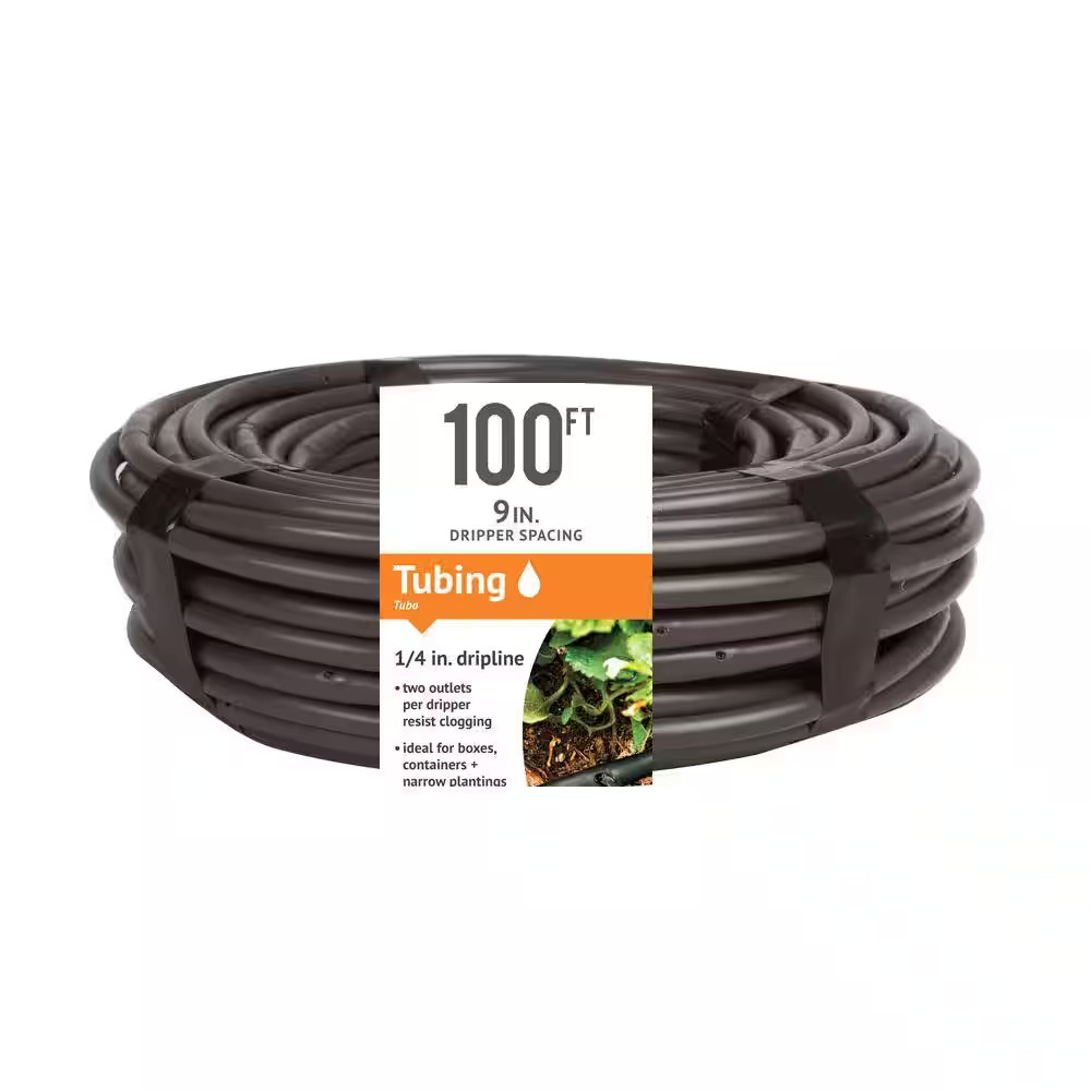 1/4 In. X 100 Ft. Dripline with 9 In. Spacing and 0.5 GPH