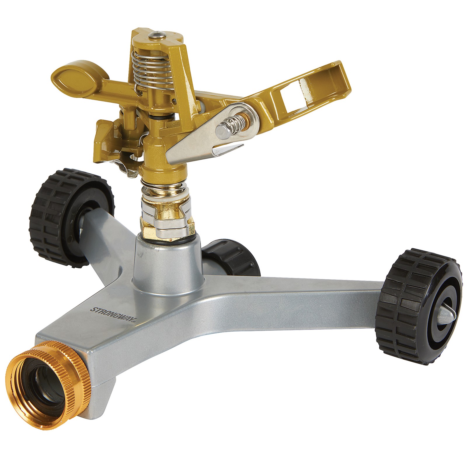 Strongway Metal Impact Sprinkler on Wheeled Base, 85ft. Dia. Coverage, 3/4in.