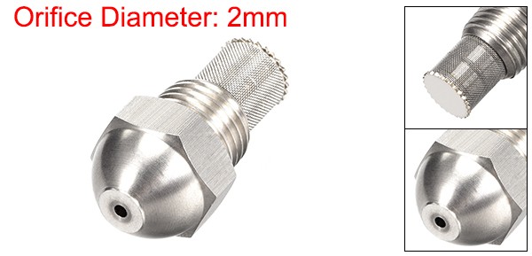 Mist Nozzle – 1/4BSPT 2mm Orifice Dia Stainless Steel Fine Atomizing Spray Tip