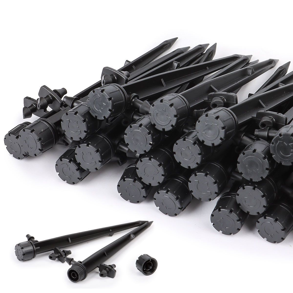 360° Adjustable Water Flow Irrigation Drippers Stake Emitter Drip System (50PCS)