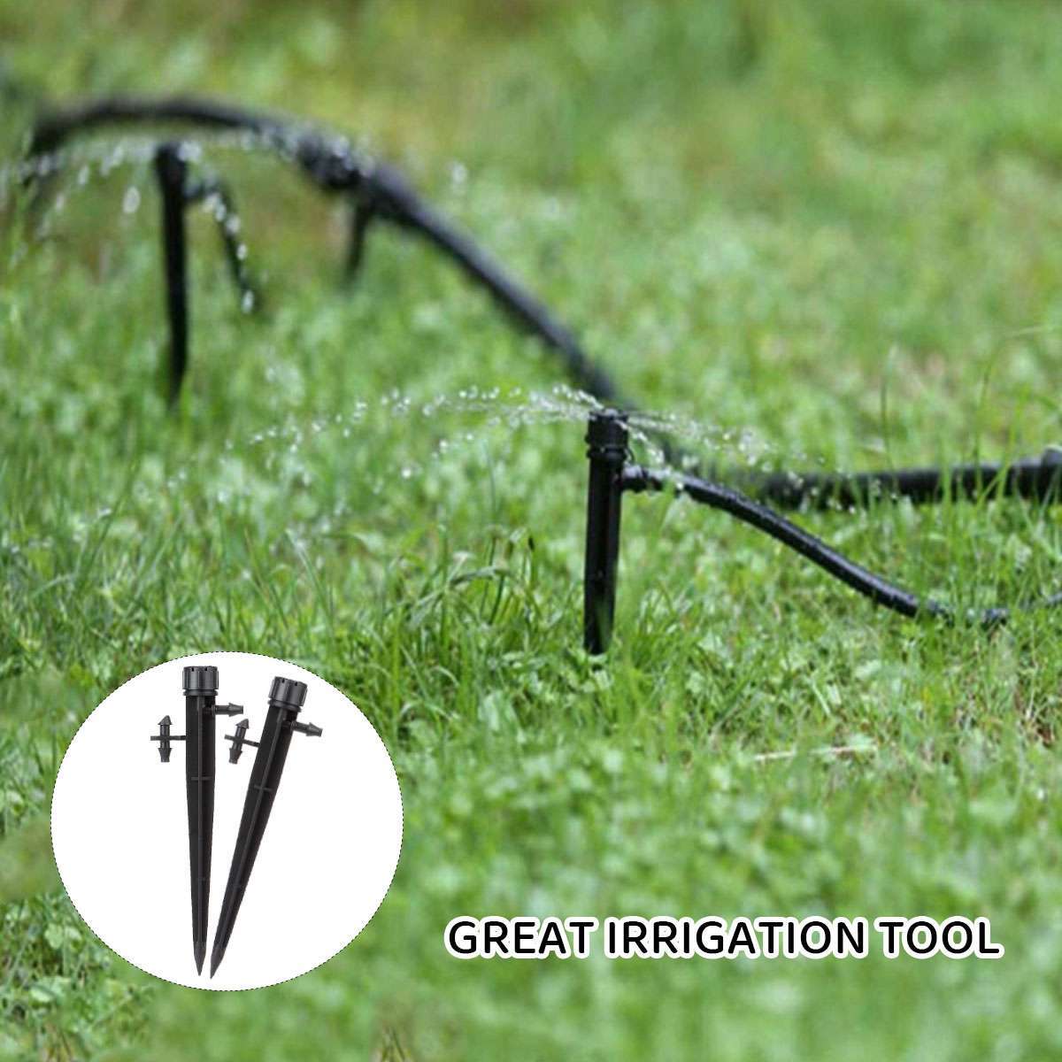 50 PCS Adjustable Water Flow Irrigation Drippers Stake 360° Emitter Drip System