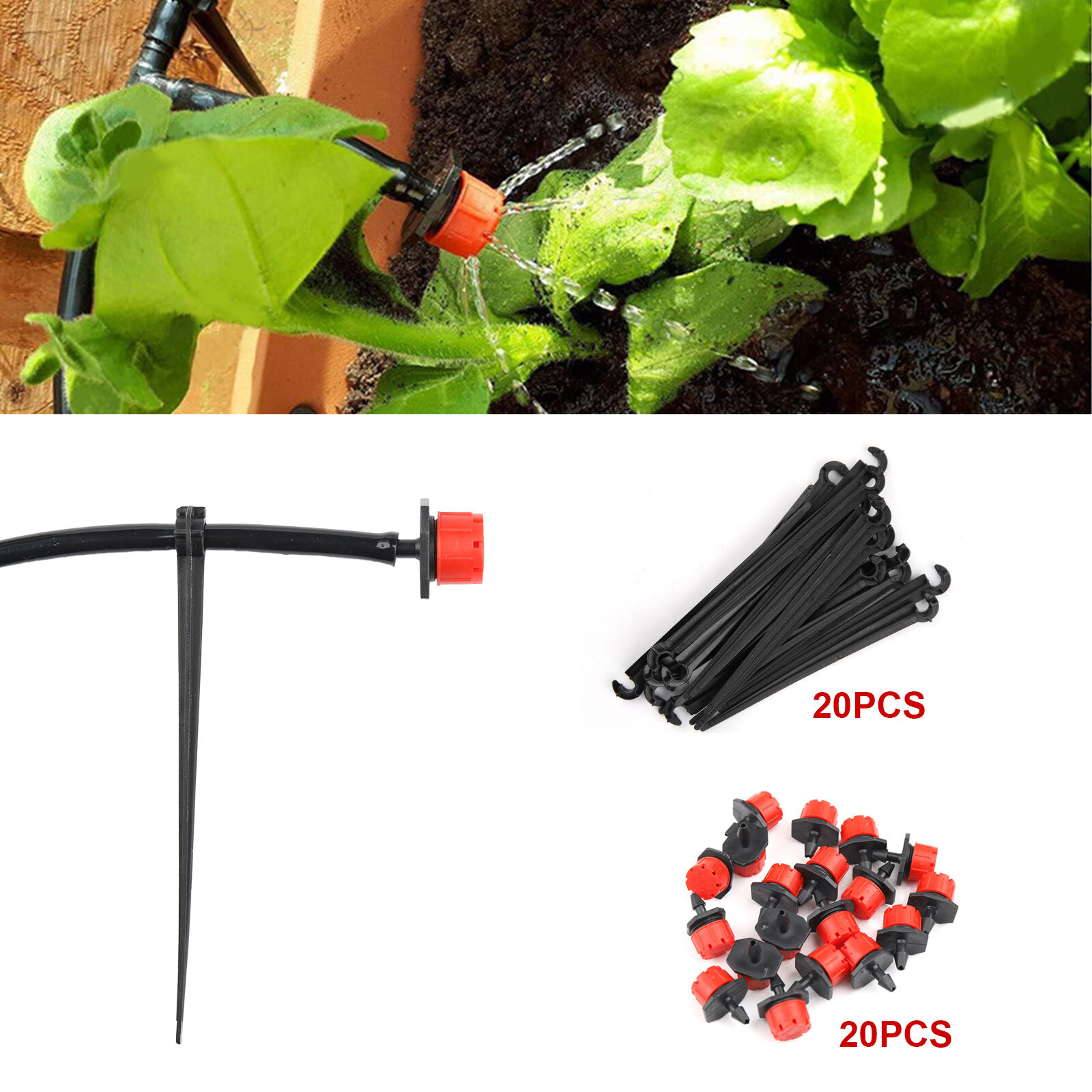 130ft 40m Drip Irrigation System Garden Plant Self Watering Hose Micro Sprinkler