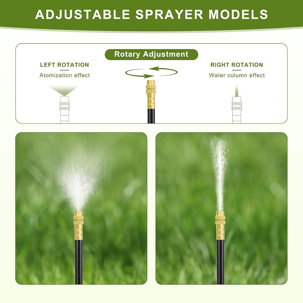 100ft Adjustable Drip Irrigation Kit Automatic Garden Watering System 360° Drip