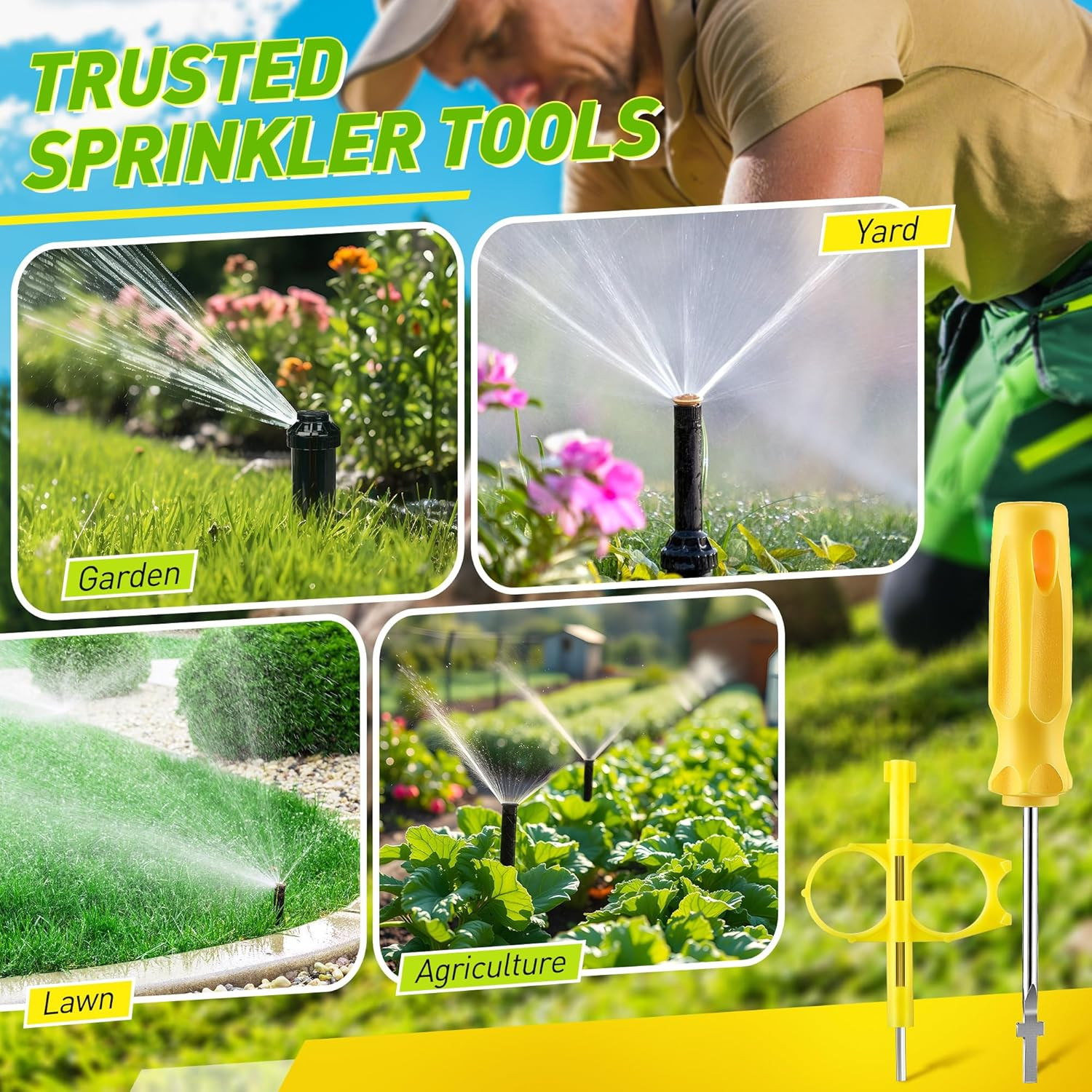 4Pack Sprinkler Key Adjustment Tool Rain Bird 5000 Hunter PGP Rotor Nozzle Wrenc