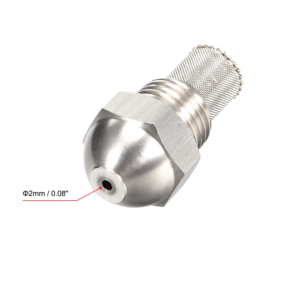Mist Nozzle – 1/4BSPT 2mm Orifice Dia Stainless Steel Fine Atomizing Spray Tip