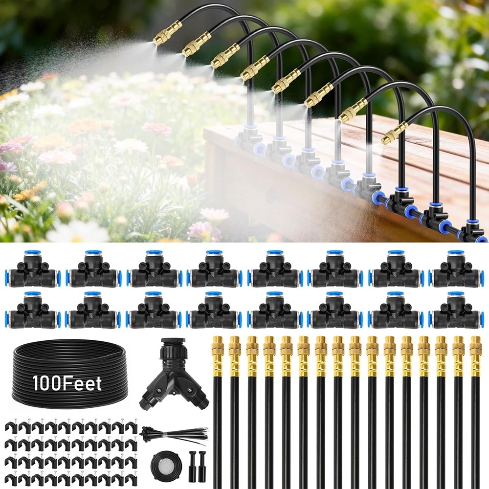 100 FT Drip Irrigation System Kit, Automatic Garden Watering System for Plants