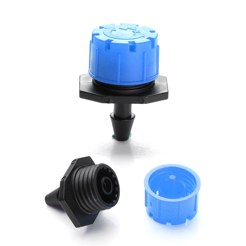 200Pcs 1/4″ 360 Degree Adjustable Irrigation Drippers Sprinklers Emitters Drip