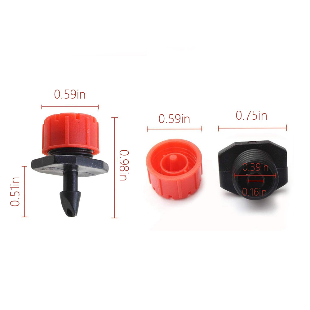 200Pcs 1/4″ 360 Degree Adjustable Irrigation Drippers Sprinklers Emitters Drip