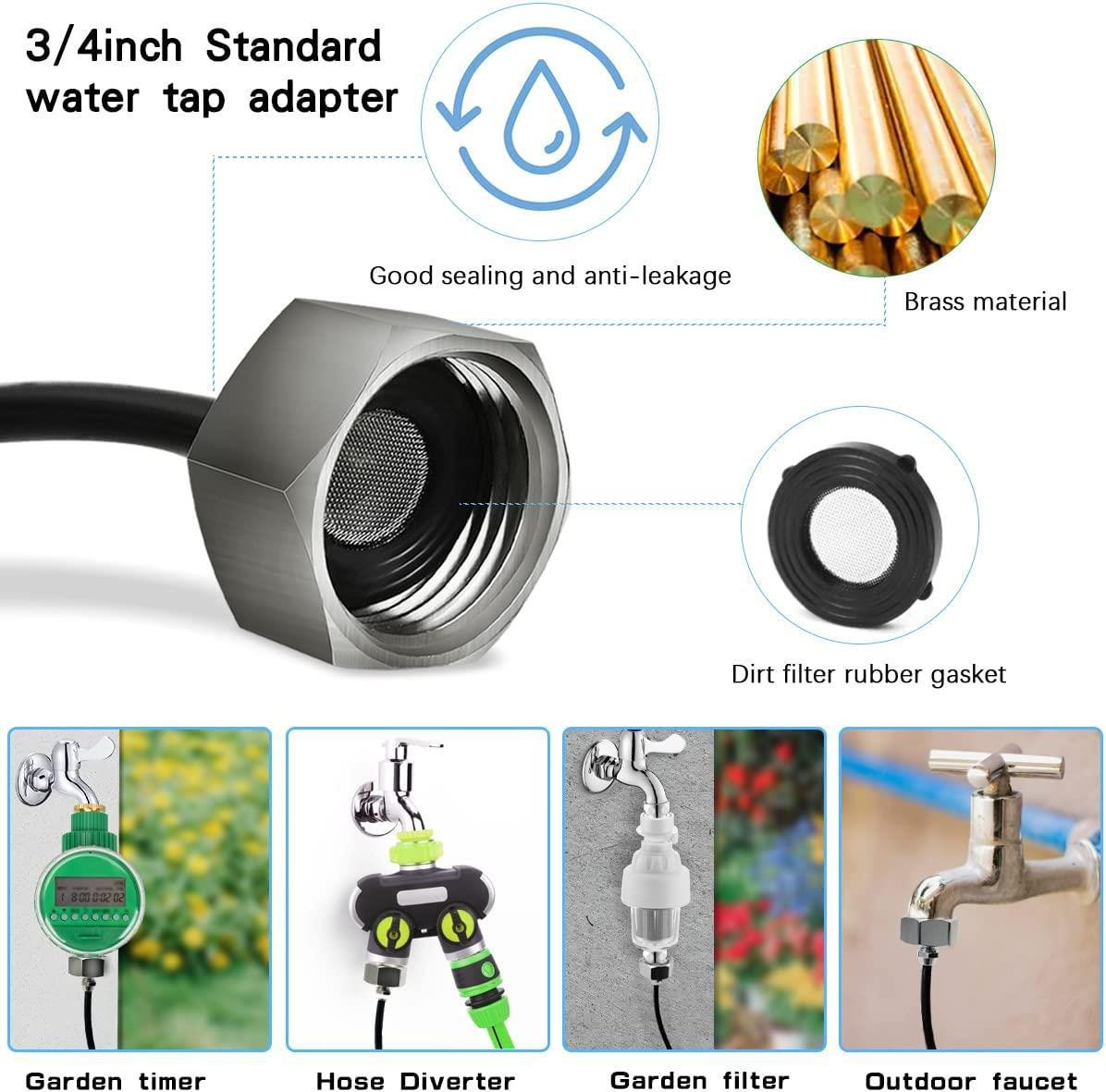 Misting Cooling System 98FT (30M) Misting Line + 30 Brass Mist Nozzles Garden US