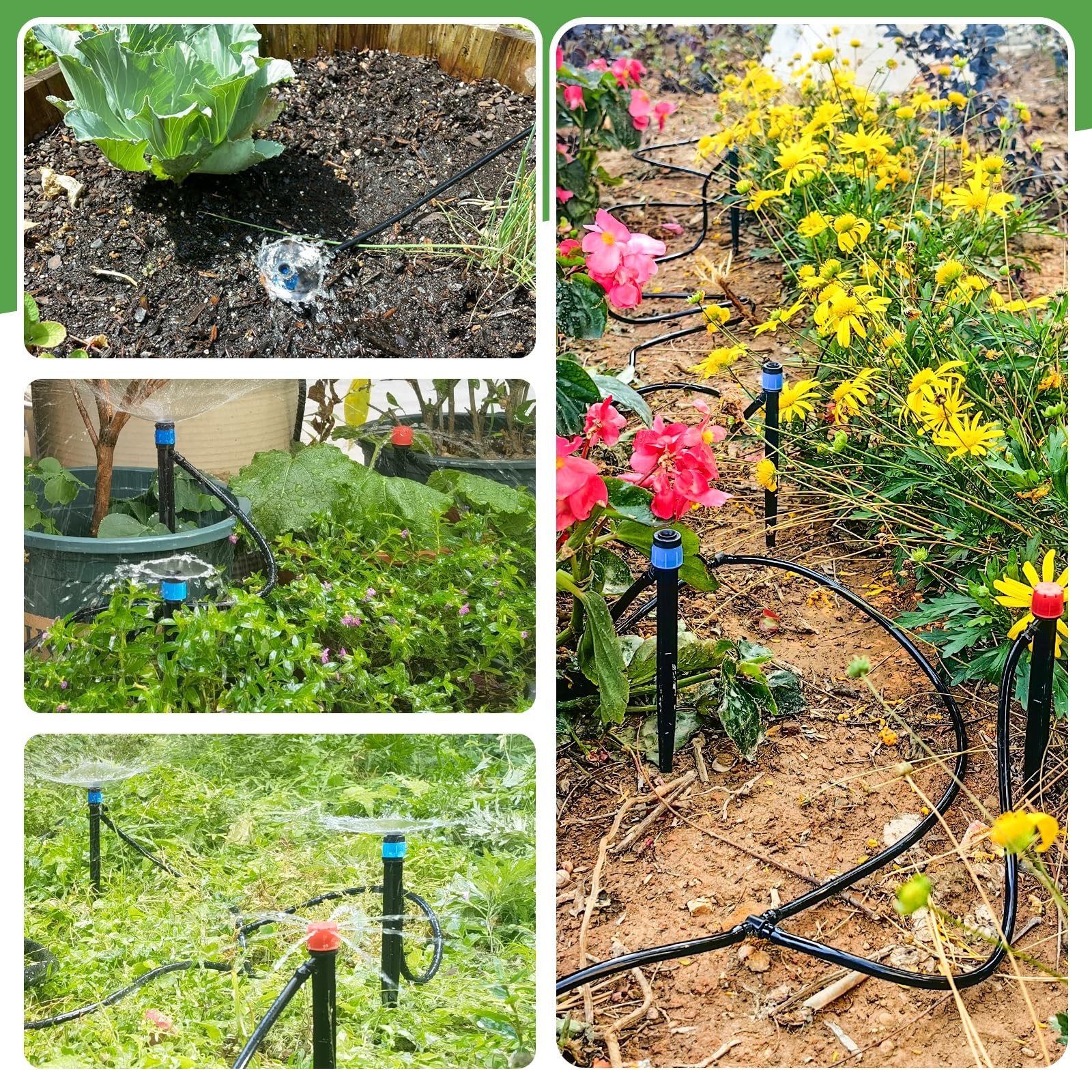 110FT Drip Irrigation System Kit Automatic Garden Watering for Lawn Raised Beds