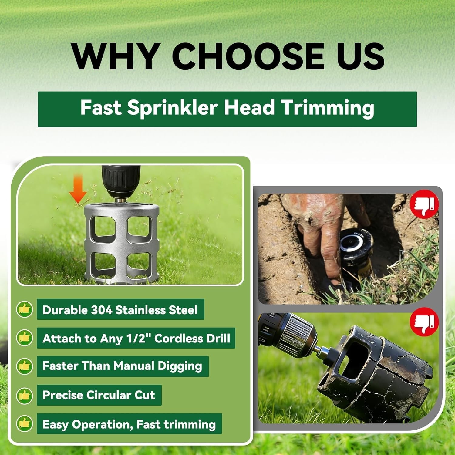 2.75-Inch Sprinkler Head Trimmer for Cordless Drills – Efficient Lawn Care Tool