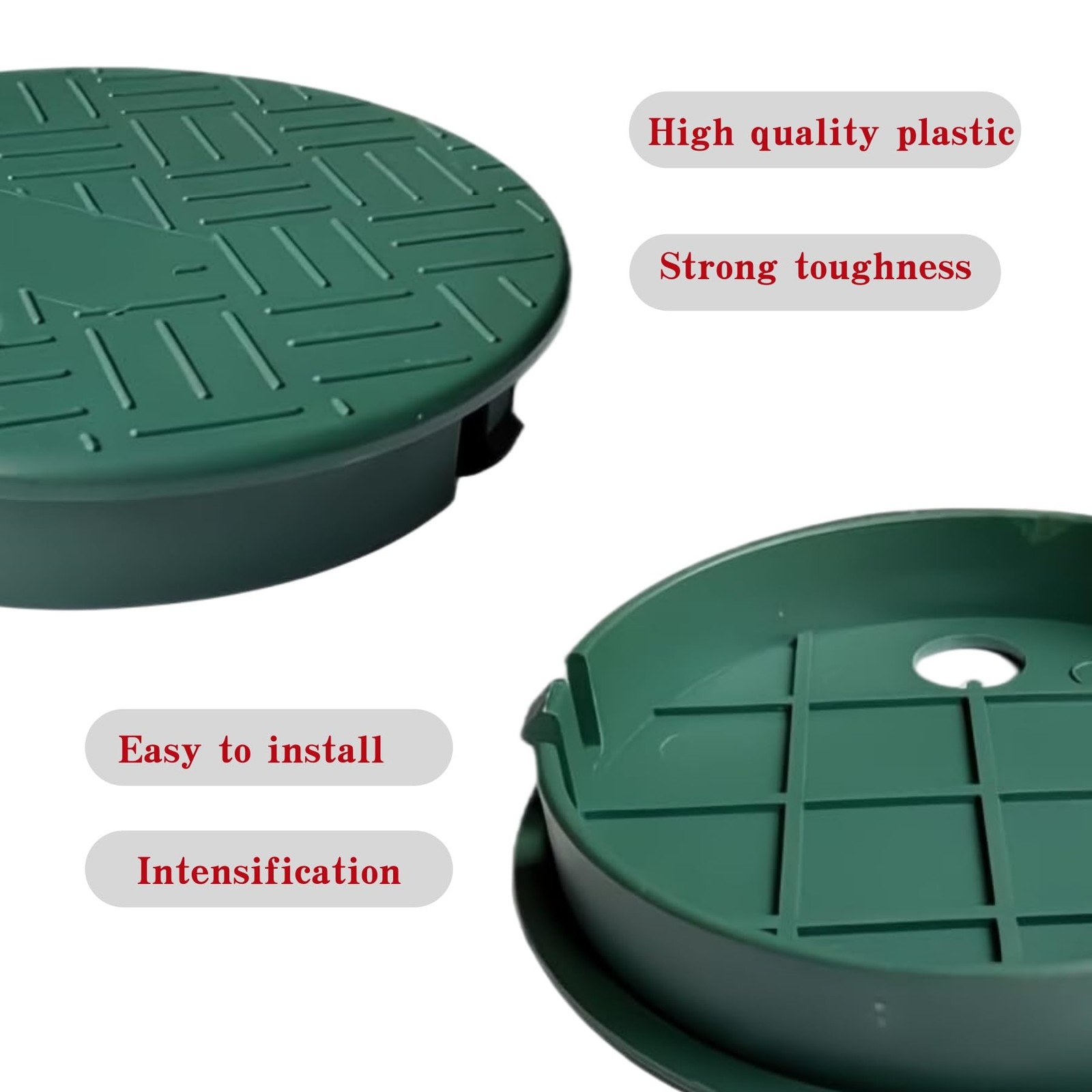 POFUIERKN 4 Pcs Green Plastic Round Irrigation Sprinkler Valve Box Cover, Uni…