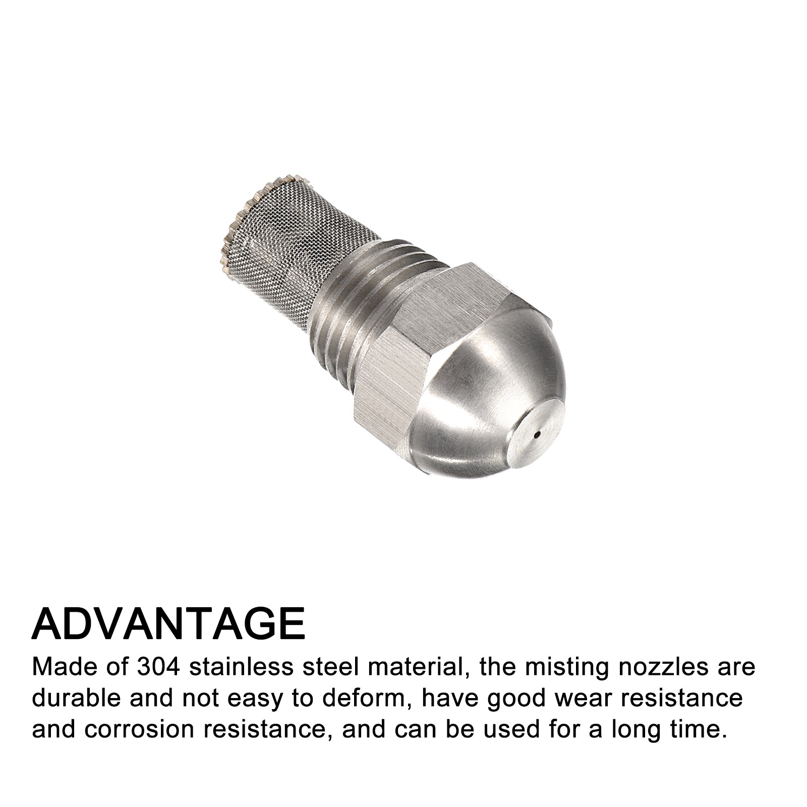 Mist Nozzle 1/4BSPT 1mm Orifice Dia 304 Stainless Steel Fine Atomizing Spray Tip