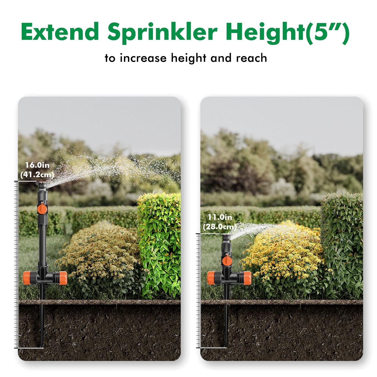 Flexible Sprinkler System with Metal Spike Base, Above Ground DIY Irrigation …