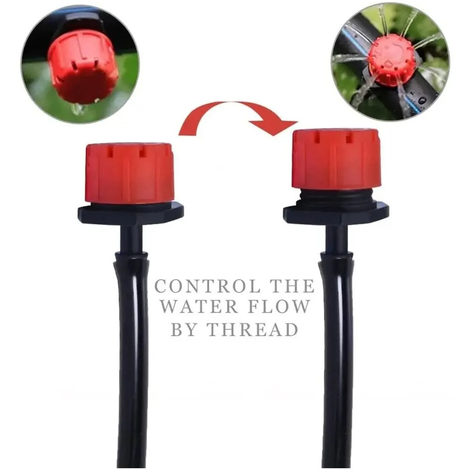 100 pcs Adjustable Irrigation Drippers 1/4″ Micro Drip Watering System