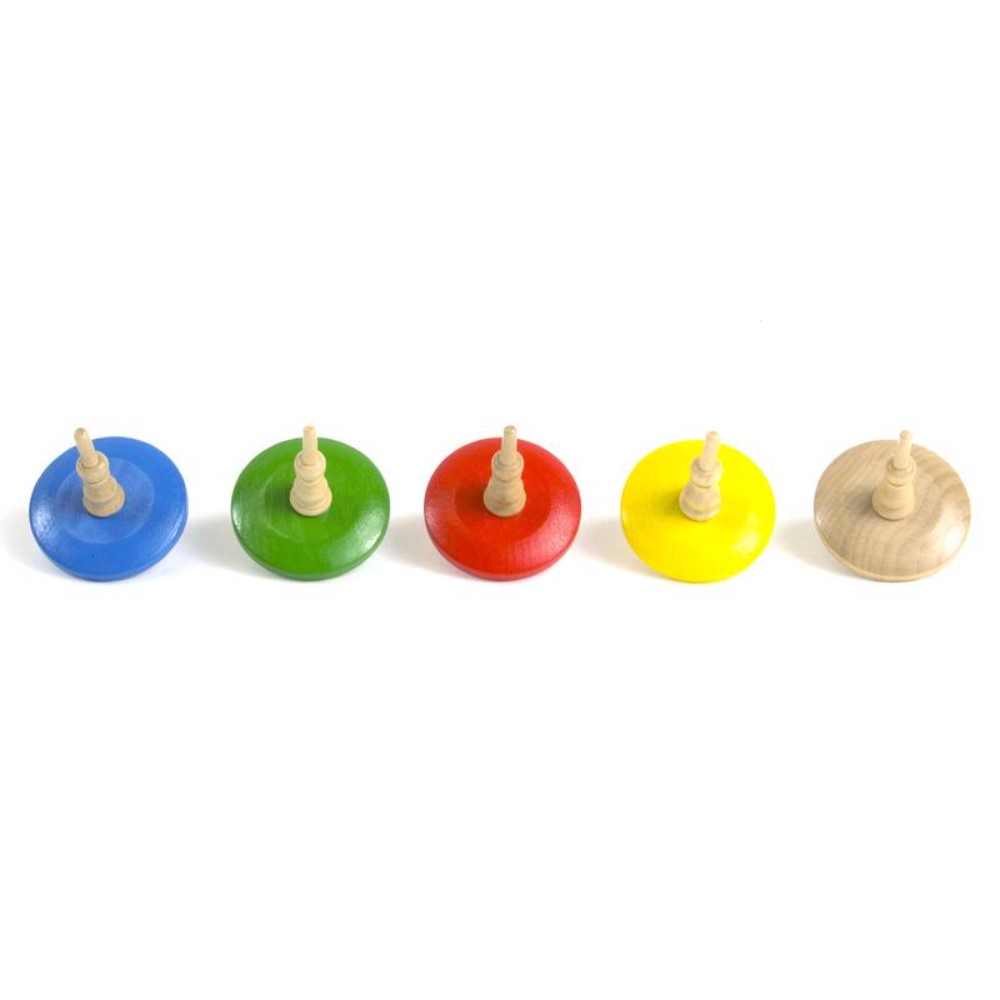 Aero-Motion TOP100 Assorted Color Wood Spin Top for Age 1 + Year (Pack of 72)