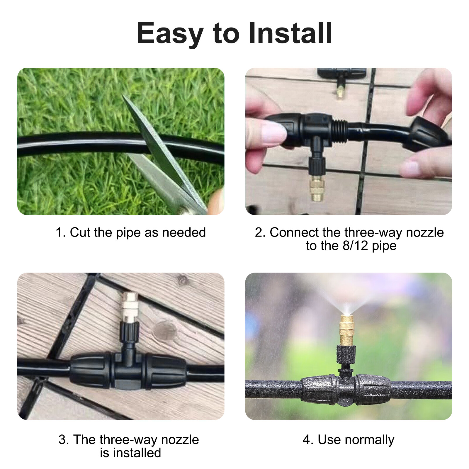 20pcs Outdoor Patio Water Mister Mist Nozzles Misting Cooling System Fan Cooler