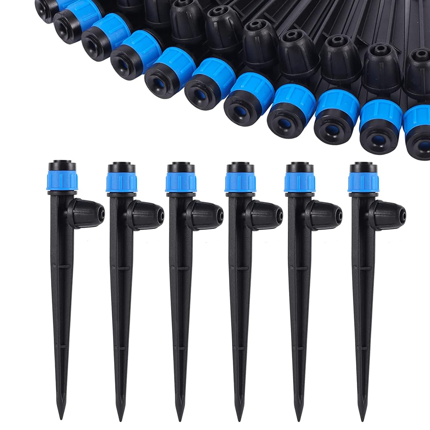 50PCS Adjustable Drip Irrigation Emitters 1/4″ Watering Drippers Set