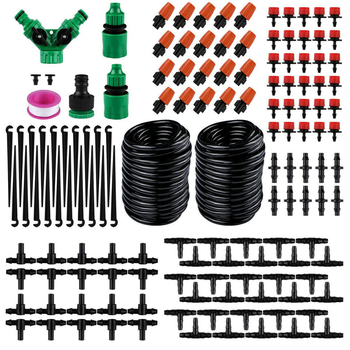 100ft Drip Irrigation System Garden Plant Self Watering Hose Micro Sprinkler Kit