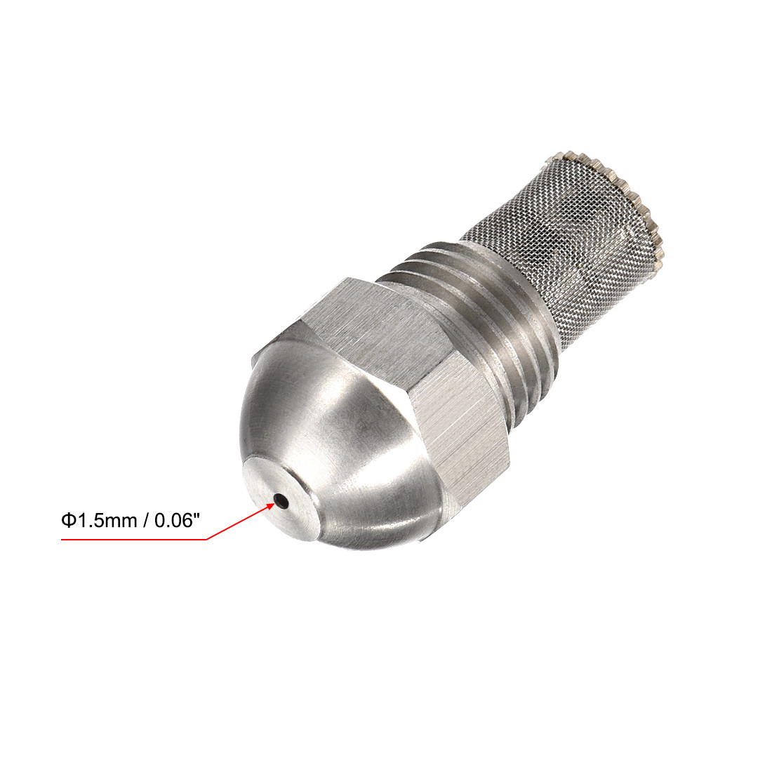 Mist Nozzle – 1/4BSPT 1.5mm Orifice Dia Stainless Steel Fine Atomizing Spray Tip
