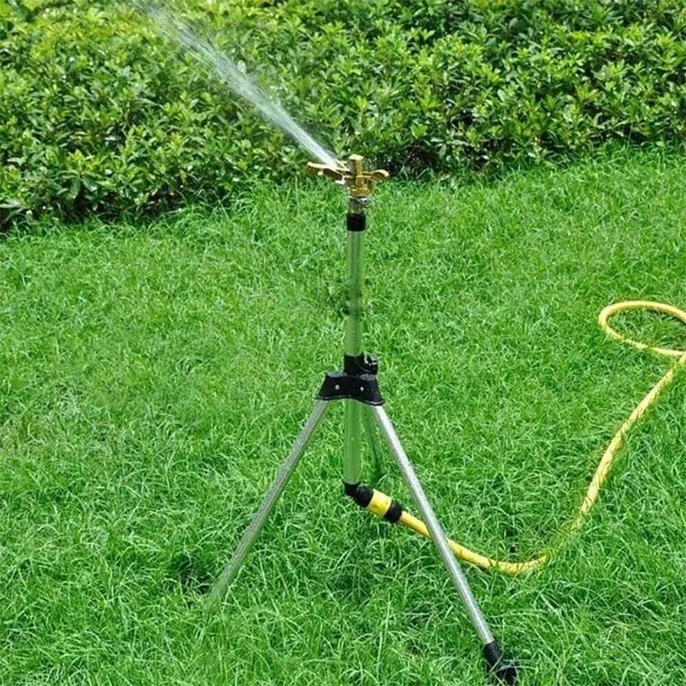 Impact Sprinkler on Tripod Base Large Area Water Sprinkler for Lawn Yard Garden