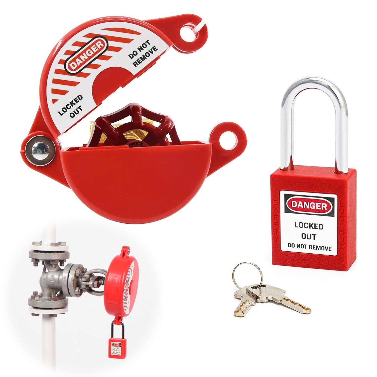 Outdoor Faucet Locks with Safety Padlock – Water Spigot Lock, Hose Bib Lock f…
