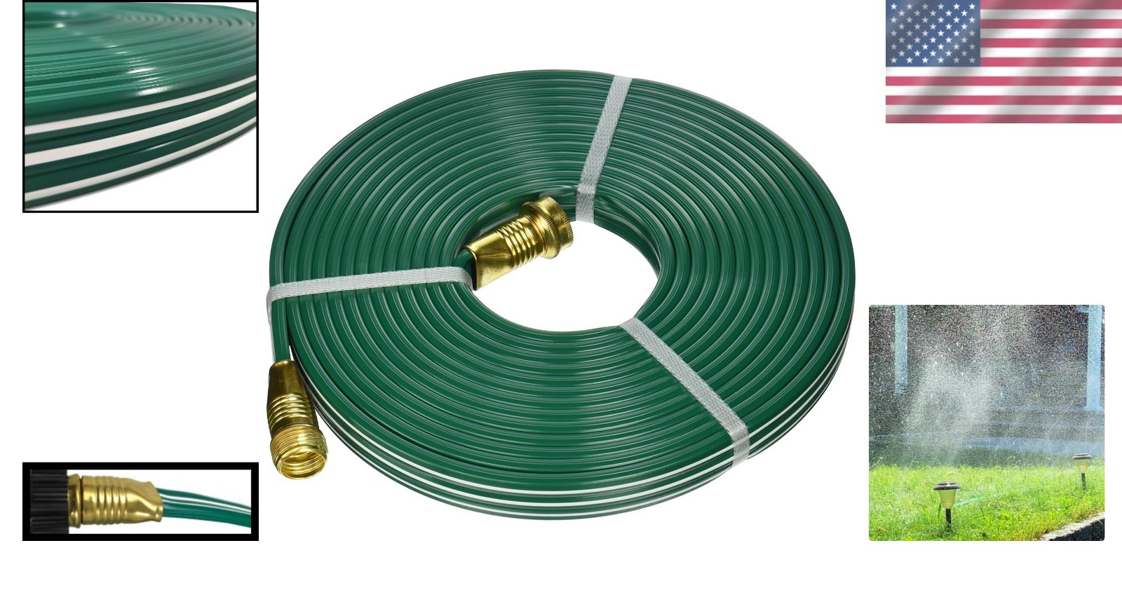 Versatile 25ft Green Sprinkler Hose – 7- Guarantee and Multiple Uses
