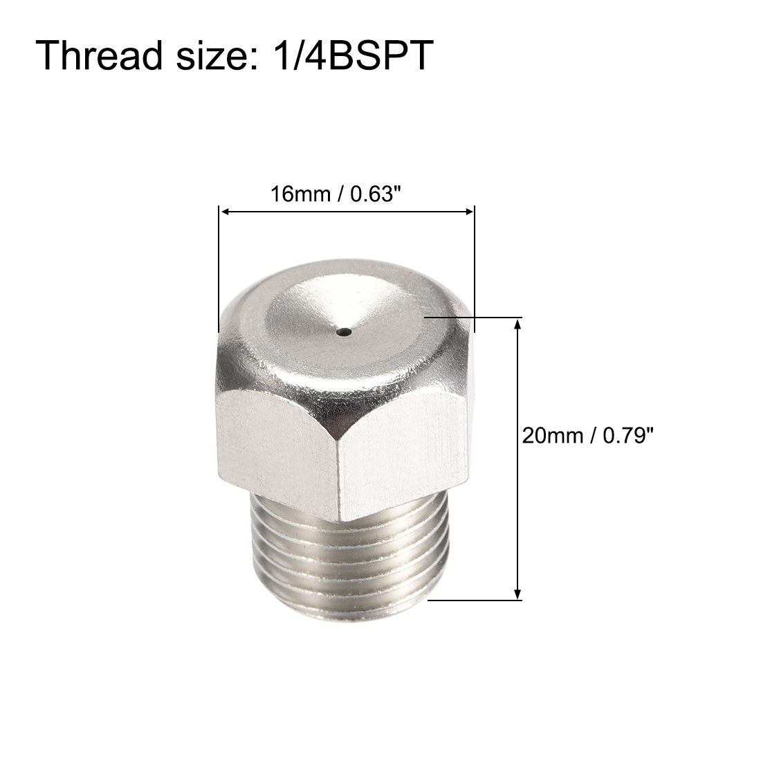 Mist Nozzle – 1/4BSPT 1mm Orifice Diameter Brass Fine Atomizing Spray Tip