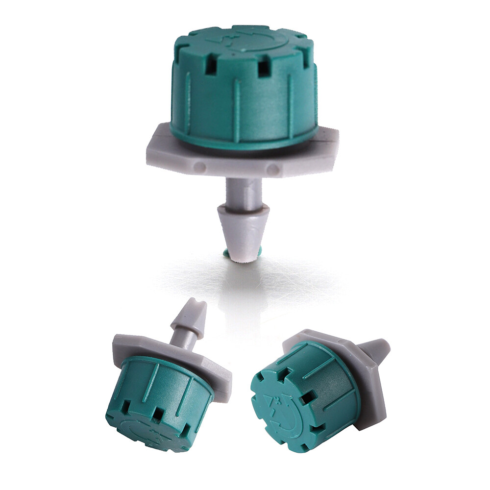 200Pcs 1/4″ 360 Degree Adjustable Irrigation Drippers Sprinklers Emitters Drip