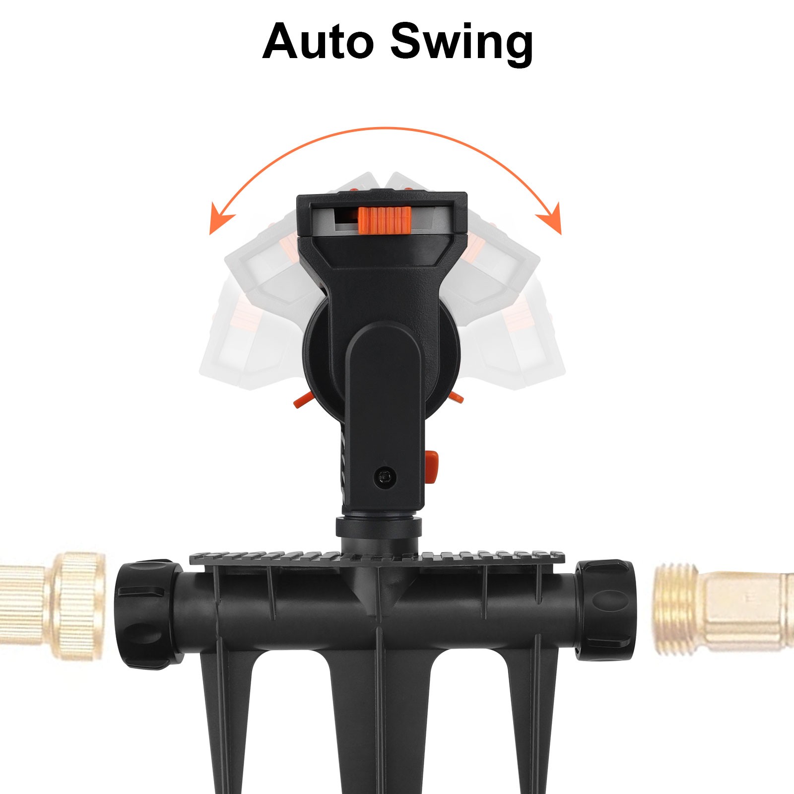 2X 16-Hole Oscillating Sprinkler Auto Swing 4 Spray Mode Adjustable Lawn Garden