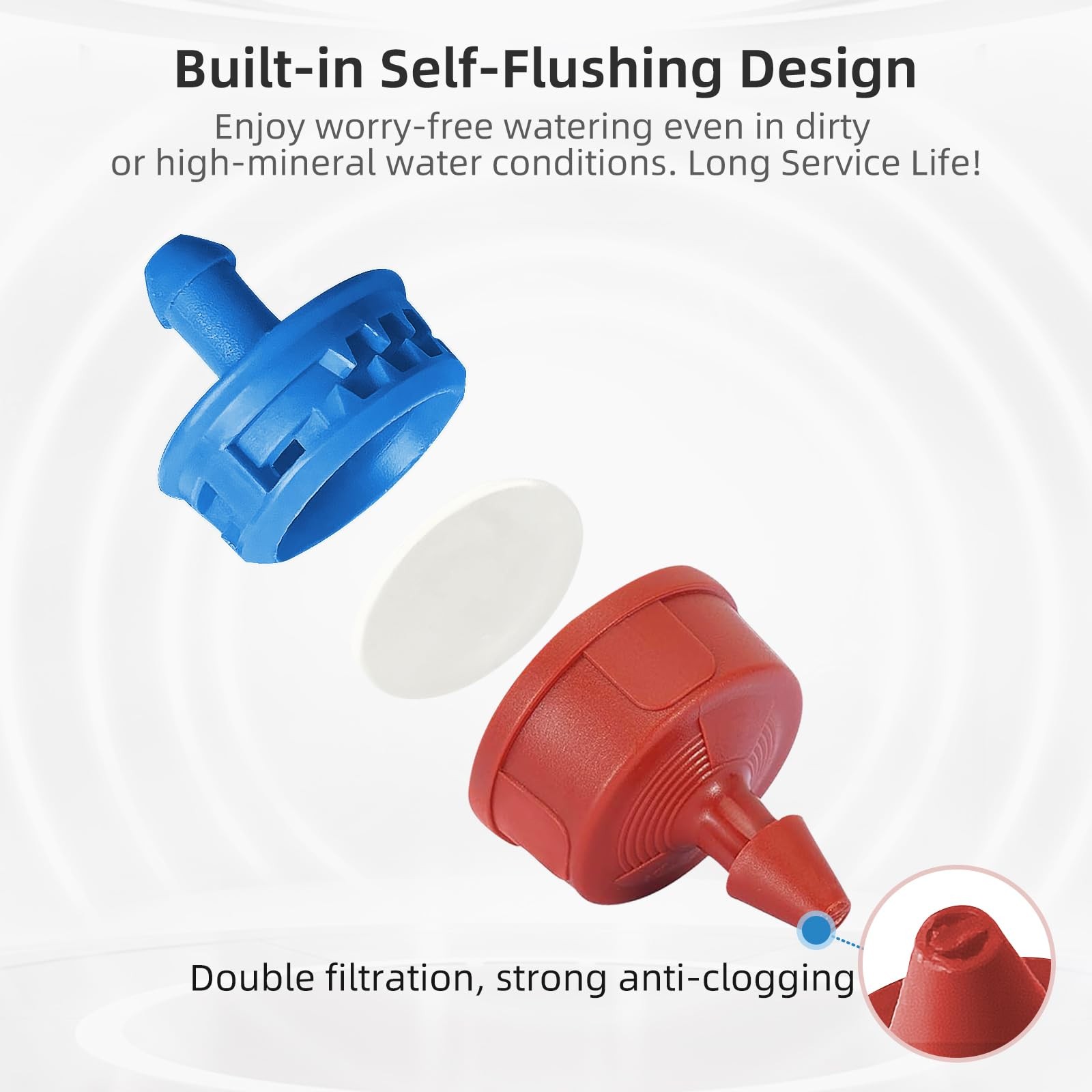 60 Pressure Compensating Drip Irrigation Emitters 0.5 GPH Self Cleaning Drippers